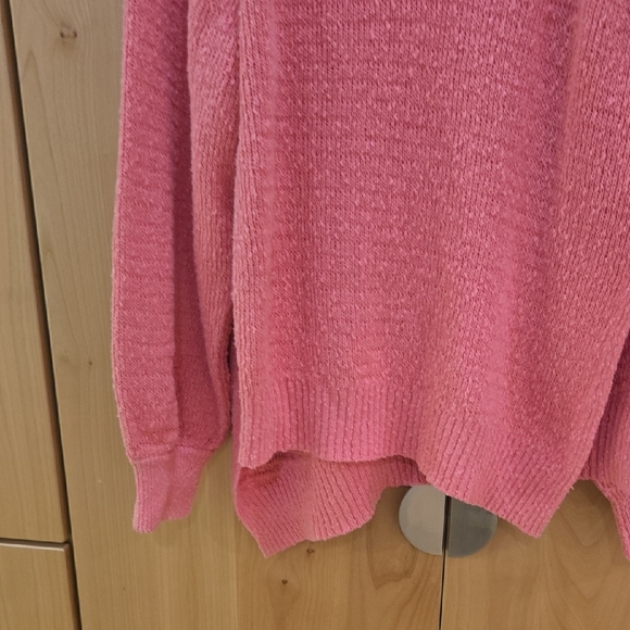 Free People West Coast V Neck Pink Sweater, Comfy Vibes, Statement, M - Picture 4 of 8